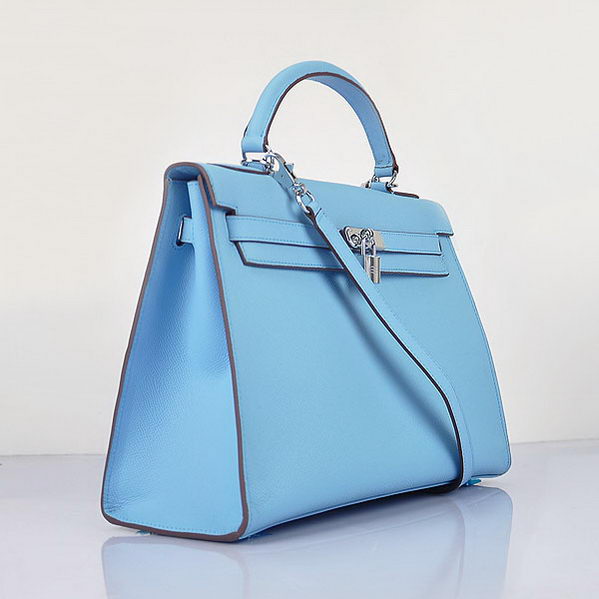 Hermes Kelly 32cm Bags Togo Leather Light Blue