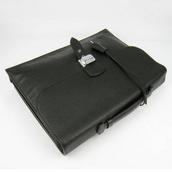 Hermes Sac Depeche 38cm Briefcase Clemence Black