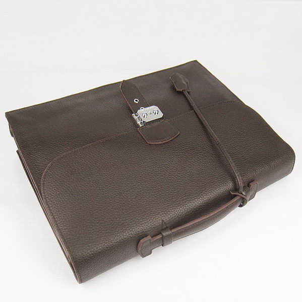 Hermes Sac Depeche 38cm Briefcase Clemence Brown