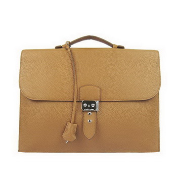 Hermes Sac Depeche 38cm Briefcase Clemence Camel