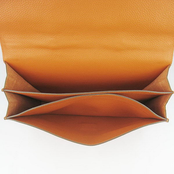 Hermes Sac Depeche 38cm Briefcase Clemence Orange