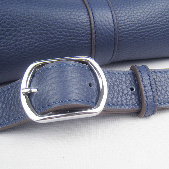 Hermes Deep-Blue Cow Leather Messenger Bags H2811