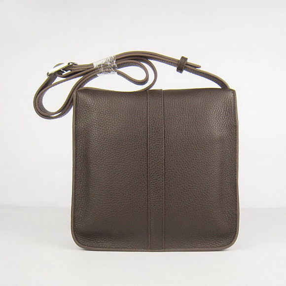 Hermes Deep-Coffee Cow Leather Messenger Bags H2811