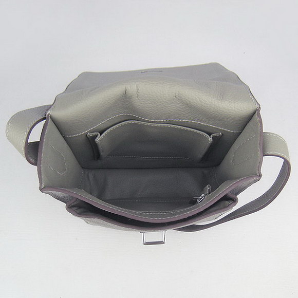 Hermes Gray Cow Leather Messenger Bags H2811