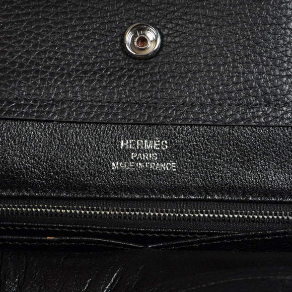 Hermes Briefcase 40CM Clemence Leather Bag Black