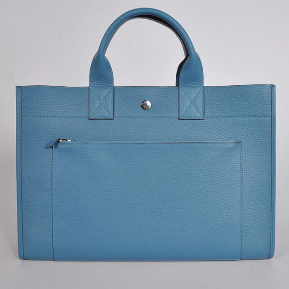 Hermes Briefcase 40CM Bag Clemence Leather Blue