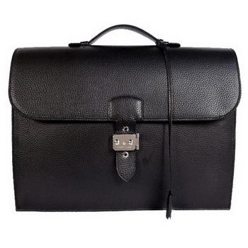 Hermes Sac Depeche 38cm Briefcase Clemence Black