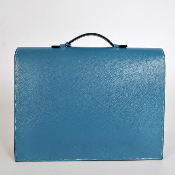 Hermes Sac Depeche 38cm Briefcase Clemence Blue