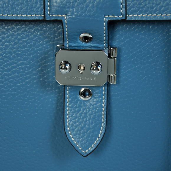 Hermes Sac Depeche 38cm Briefcase Clemence Blue