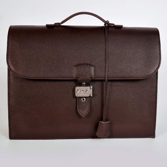 Hermes Sac Depeche 38cm Briefcase Clemence Brown