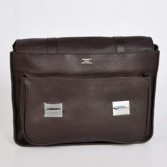 Hermes Steve 32CM Mens Bag Clemence Brown