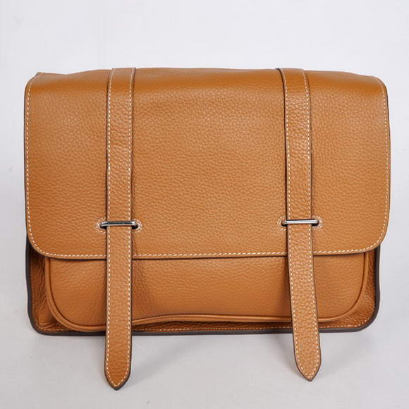 Hermes Steve 32CM Mens Bag Clemence Camel