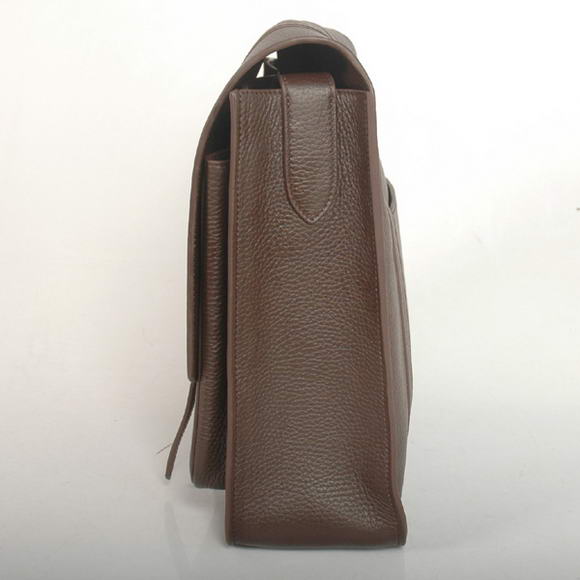 Hermes Steve 35CM Messenger Bag Clemence Leather Brown