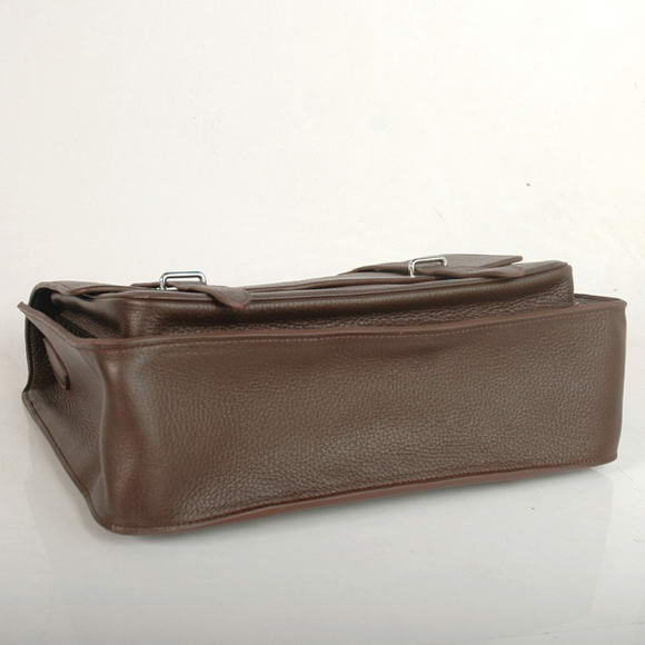 Hermes Steve 35CM Messenger Bag Clemence Leather Brown