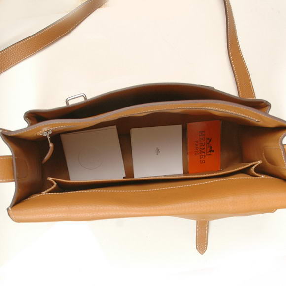 Hermes Steve 35CM Messenger Bag Clemence Leather Camel