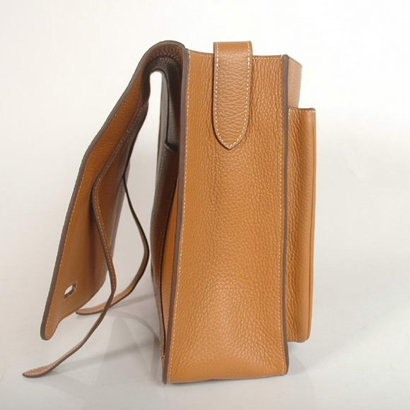 Hermes Steve 35CM Messenger Bag Clemence Leather Camel