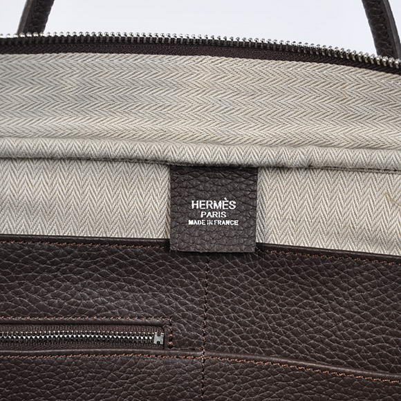 Hermes Steve 38CM Travel Bag Clemence Leather Brown