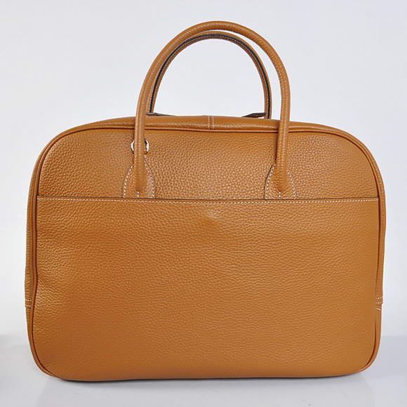 Hermes Steve 38CM Travel Bag Clemence Leather Camel