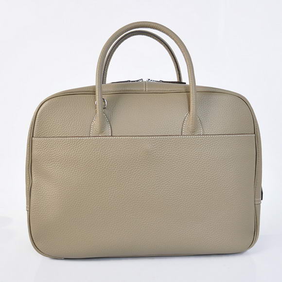 Hermes Steve 38CM Travel Bag Clemence Leather Grey