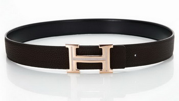 Hermes Belts Original Leather Diamond Everose Coffee