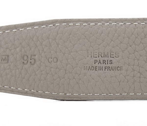 Hermes Belts Original Leather Diamond Everose Grey