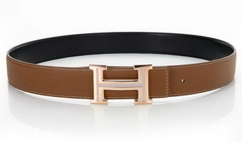 Hermes Belts Original Leather Diamond Everose Ochre