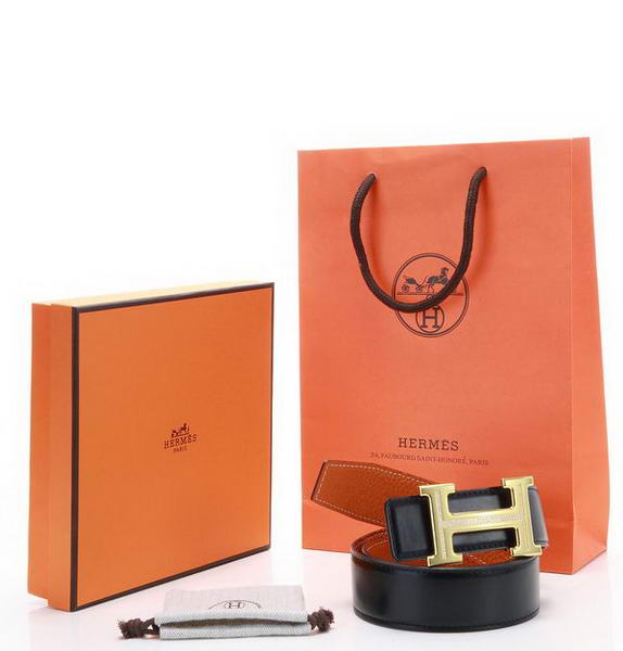 Hermes Belts Original Leather Diamond Golden Orange