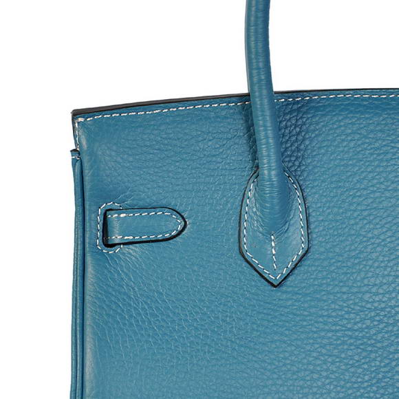 Hermes Birkin 25CM Tote Bags Togo Leather Blue Godlen