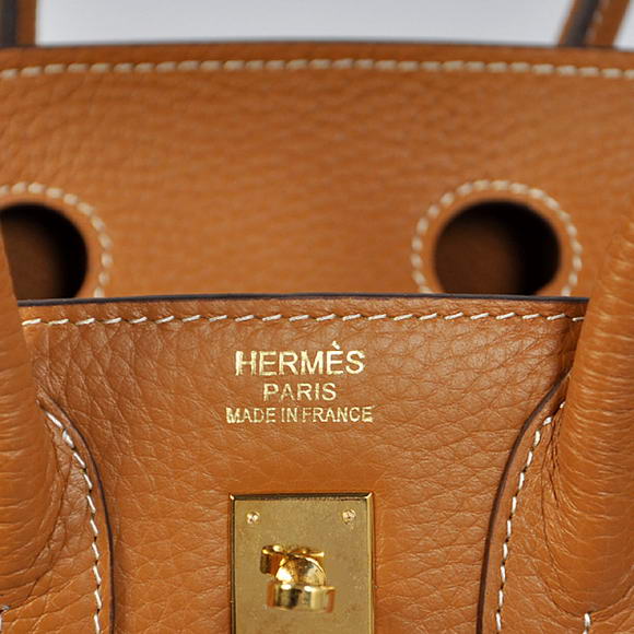 Hermes Birkin 25CM Tote Bags Togo Leather Camel Godlen