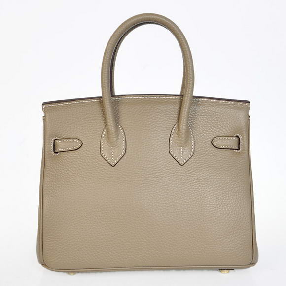 Hermes Birkin 25CM Tote Bags Togo Leather Dark Grey Silver