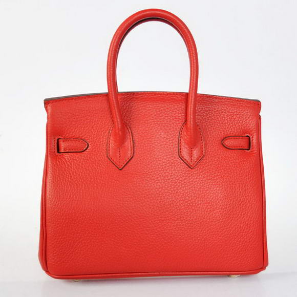 Hermes Birkin 25CM Tote Bags Togo Leather Red Godlen