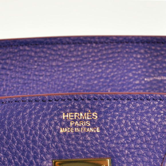 Hermes Birkin 35CM Tote Bags Togo Leather Blue Golden