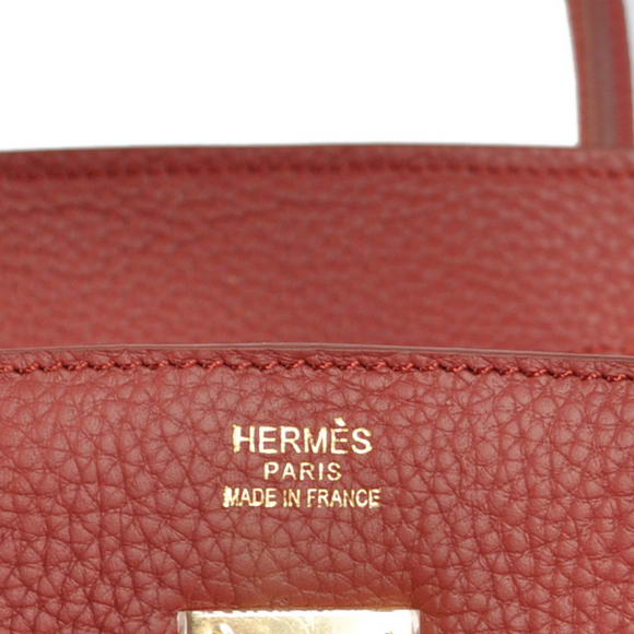 Hermes Birkin 35CM Tote Bags Togo Leather Bordeaux Golden