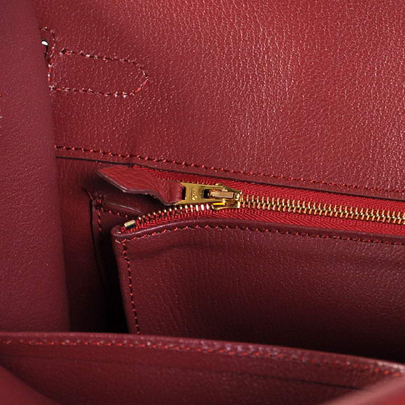 Hermes Birkin 35CM Tote Bags Togo Leather Bordeaux Golden