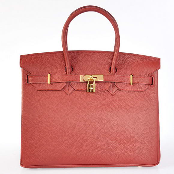 Hermes Birkin 35CM Tote Bags Togo Leather Bordeaux Golden