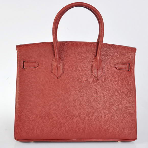 Hermes Birkin 35CM Tote Bags Togo Leather Bordeaux Golden