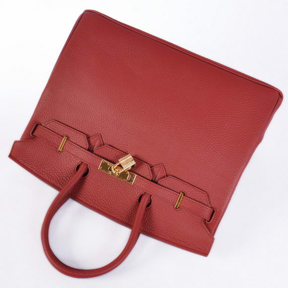 Hermes Birkin 35CM Tote Bags Togo Leather Bordeaux Golden