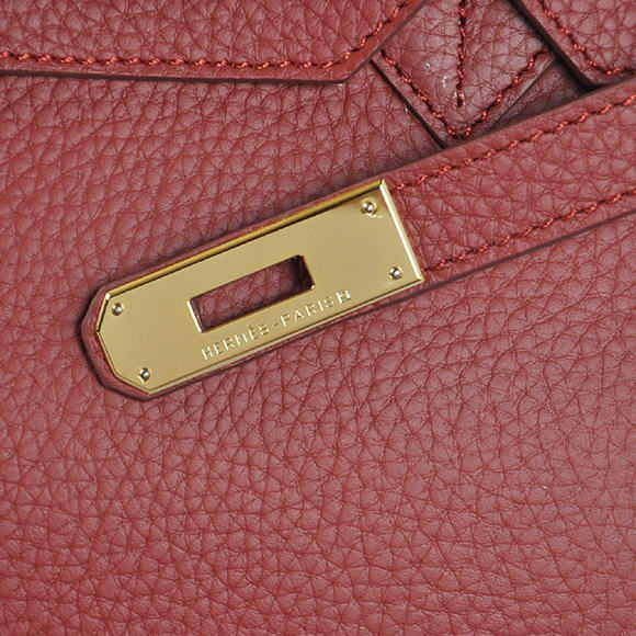 Hermes Birkin 35CM Tote Bags Togo Leather Bordeaux Golden