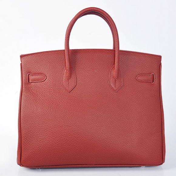 Hermes Birkin 35CM Tote Bags Togo Leather Bordeaux Silver