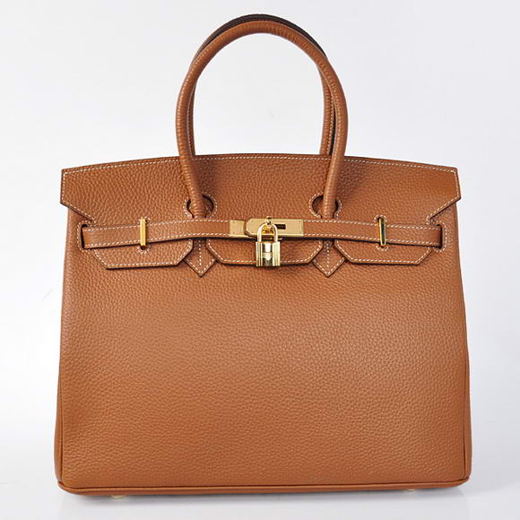 Hermes Birkin 35CM Tote Bags Togo Leather Dark Oceer Golden