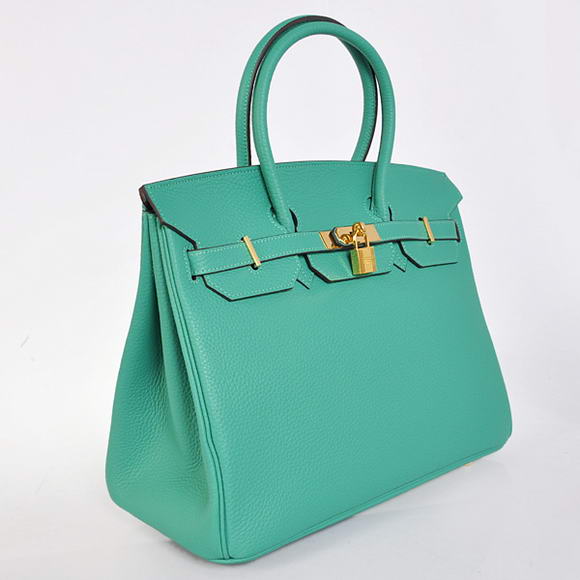 Hermes Birkin 35CM Tote Bags Togo Leather Green Golden