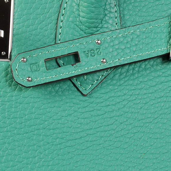 Hermes Birkin 35CM Tote Bags Togo Leather Green Silver