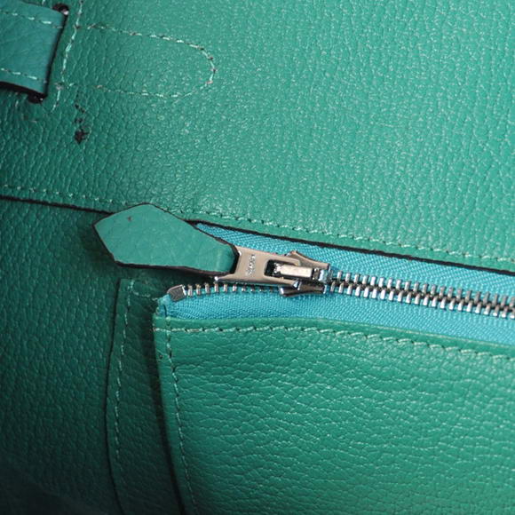 Hermes Birkin 35CM Tote Bags Togo Leather Green Silver