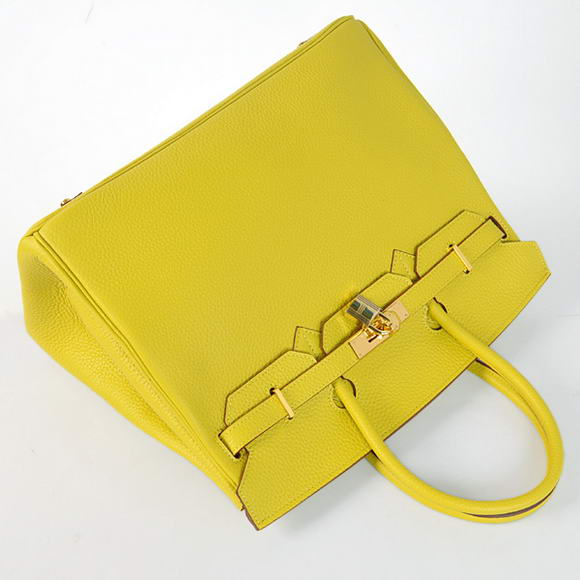 Hermes Birkin 35CM Tote Bags Togo Leather Lemon Golden