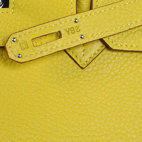 Hermes Birkin 35CM Tote Bags Togo Leather Lemon Silver