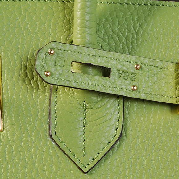 Hermes Birkin 35CM Tote Bags Togo Leather Light Green Golden