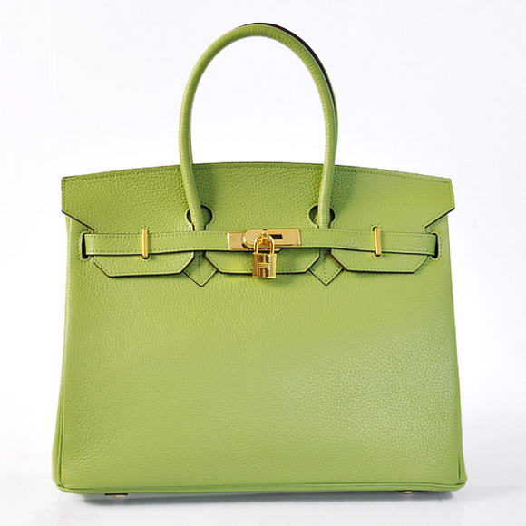 Hermes Birkin 35CM Tote Bags Togo Leather Light Green Golden