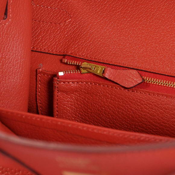 Hermes Birkin 35CM Tote Bags Togo Leather Mid Red Golden