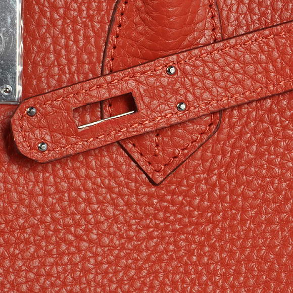 Hermes Birkin 35CM Tote Bags Togo Leather Mid Red Silver