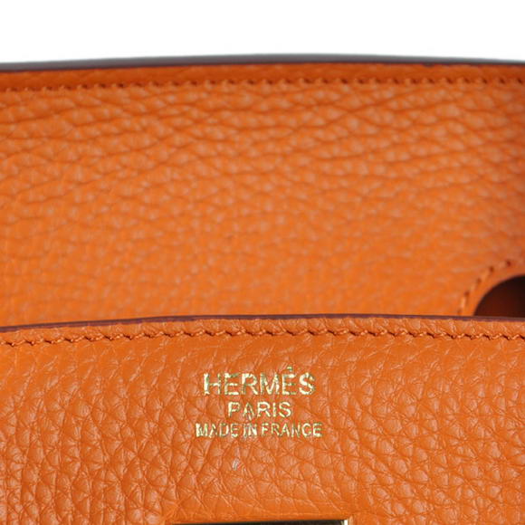 Hermes Birkin 35CM Tote Bags Togo Leather Orange Golden